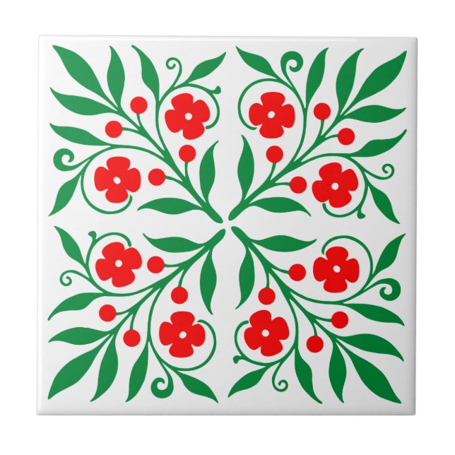 Blumenmuster Fliese (Vorderseite)