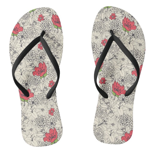 Blumenmuster Flip Flops (Fußbett)