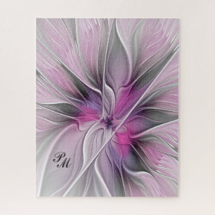 Blumenmuster Fraktal Abstrakte Blume Rosa Graue In
