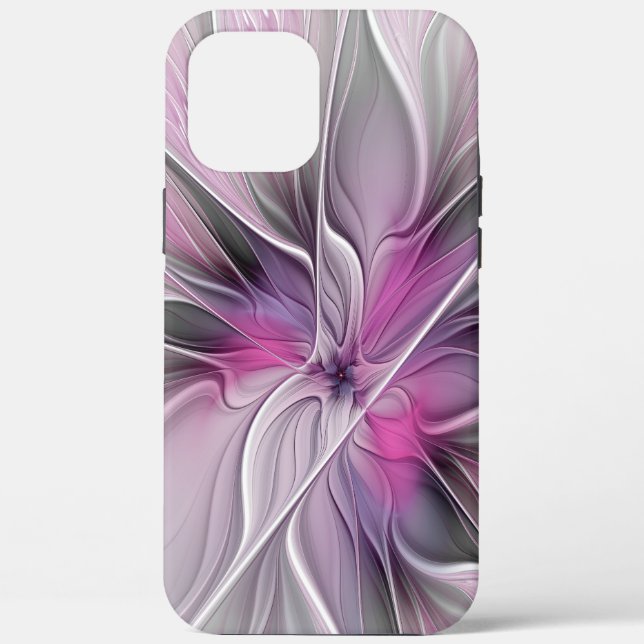 Blumenmuster Fraktal Moderne Abstrakte Blume Rosa  Case-Mate iPhone Hülle (Rückseite)