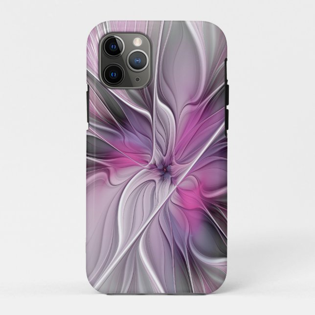 Blumenmuster Fraktal Moderne Abstrakte Blume Rosa  Case-Mate iPhone Hülle (Rückseite)