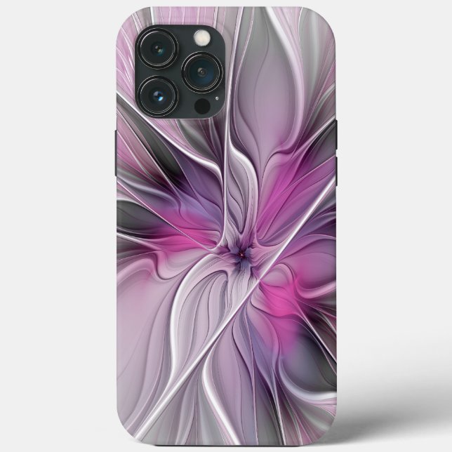 Blumenmuster Fraktal Moderne Abstrakte Blume Rosa  Case-Mate iPhone Hülle (Rückseite)
