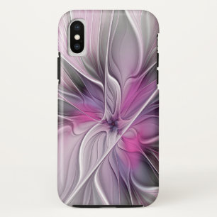 Blumenmuster Fraktal Moderne Abstrakte Blume Rosa  iPhone X Hülle
