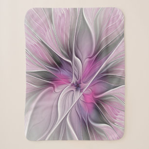 Blumenmuster Fraktal Moderne Abstrakte Blume Rosa Sherpadecke