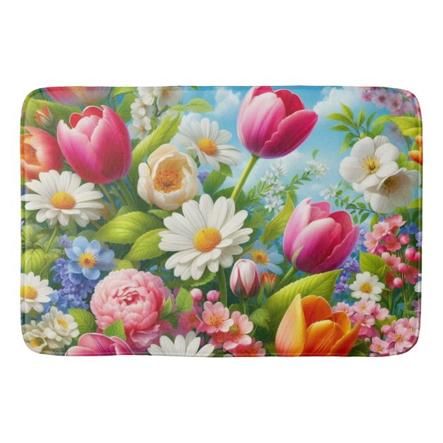 Blumenmuster/Frühlingsbilder Badematte (Vorderseite)