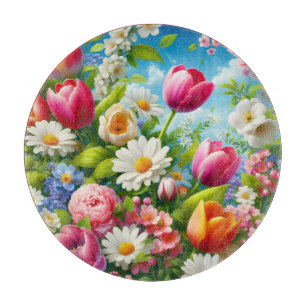 Blumenmuster/Frühlingsbilder Schneidebrett