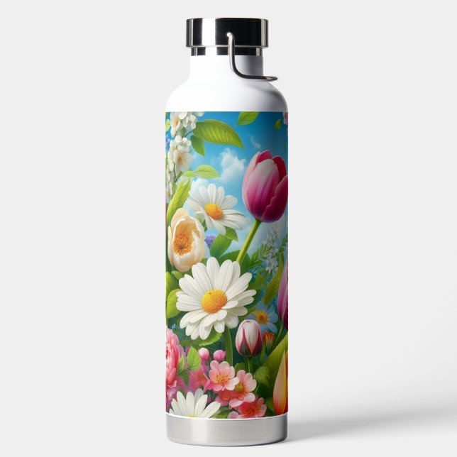 Blumenmuster/Frühlingsbilder Trinkflasche (links)