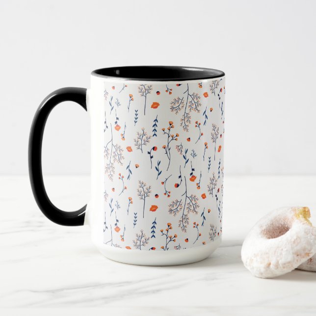 Blumenmuster Frühlingsblumen-Kombination Tasse (Mit Donut)