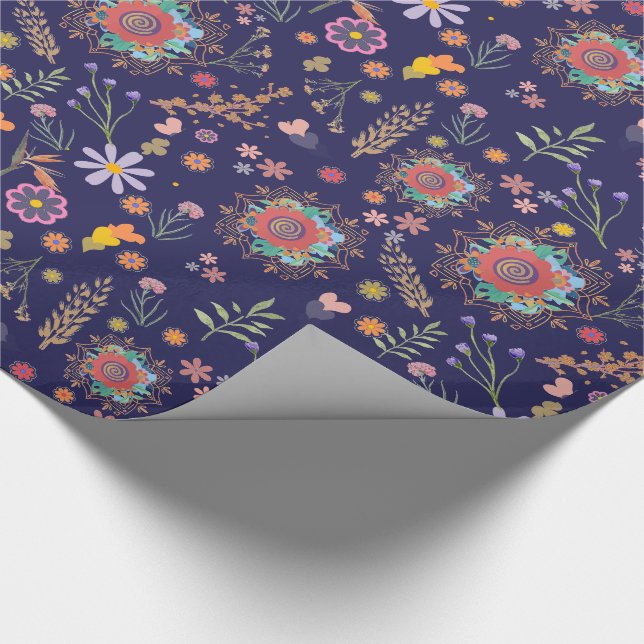 Blumenmuster für Botanisches Beauty Wrapping Geschenkpapier (Ecke)