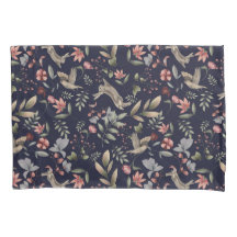 Blumenmuster für Navy-Woodland-Tiere Blätter