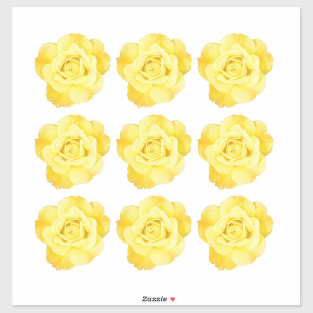 Blumenmuster Gelbes Rosendekor Aufkleber (Blatt)