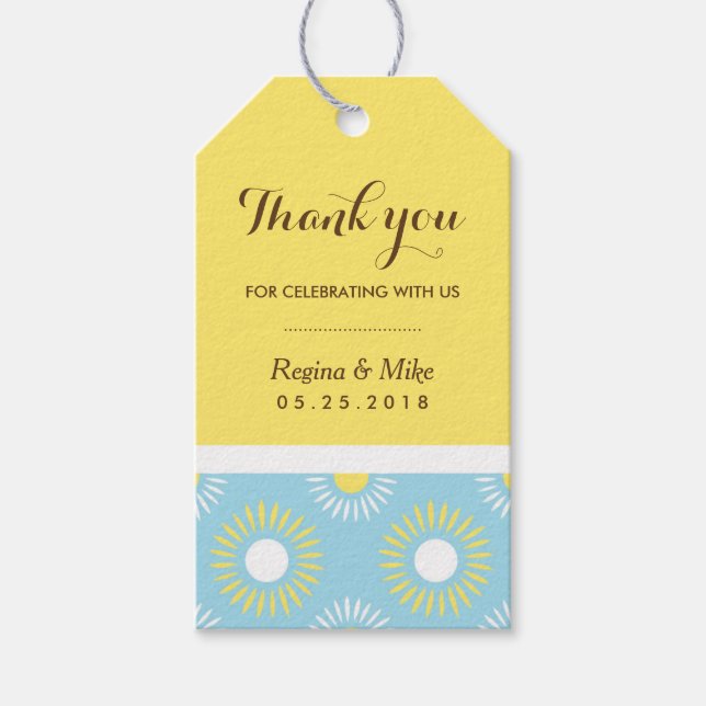 Blumenmuster-Geschenk-Tag für Hochzeiten Geschenkanhänger (Vorderseite)