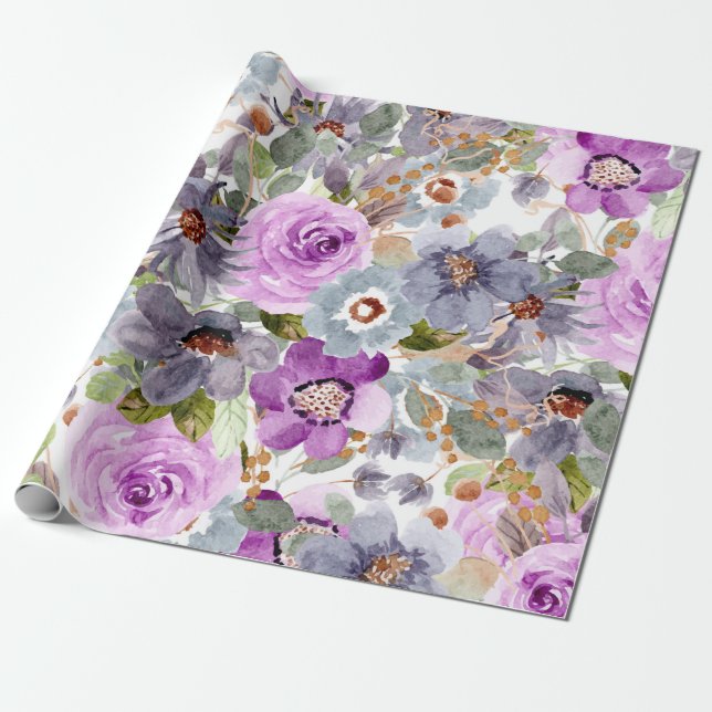 Blumenmuster Geschenkpapier (Ungerollt)