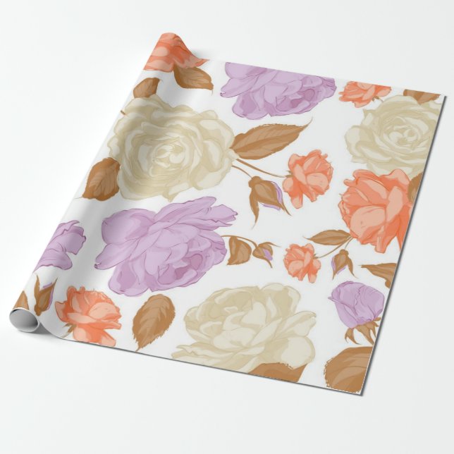Blumenmuster Geschenkpapier (Ungerollt)