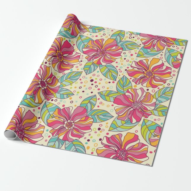 Blumenmuster Geschenkpapier (Ungerollt)