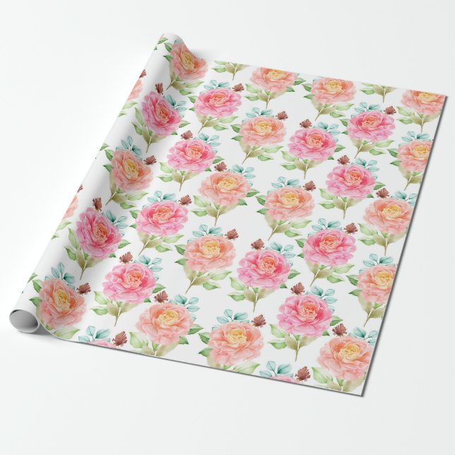 Blumenmuster Geschenkpapier (Ungerollt)