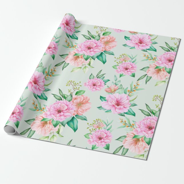 Blumenmuster Geschenkpapier (Ungerollt)