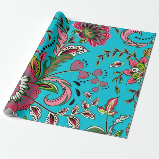 Blumenmuster Geschenkpapier (Ungerollt)