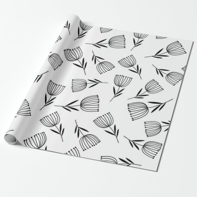 Blumenmuster Geschenkpapier (Ungerollt)