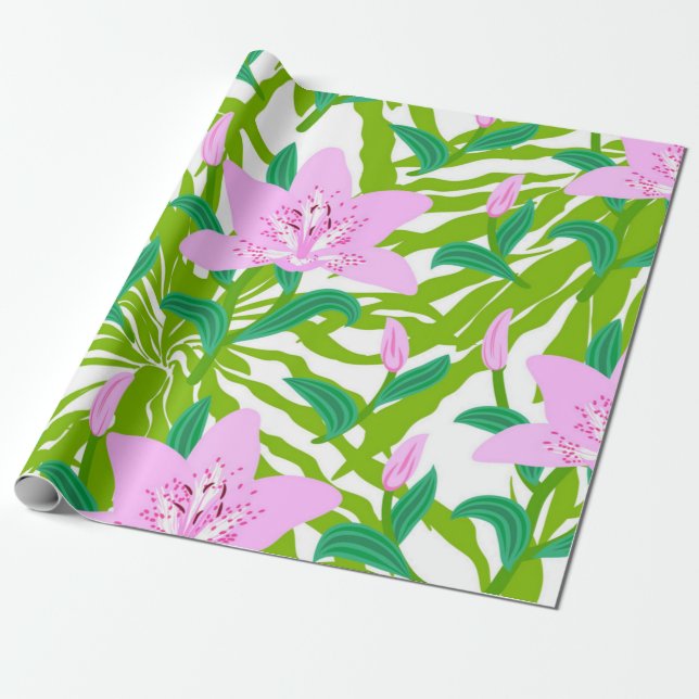 Blumenmuster Geschenkpapier (Ungerollt)