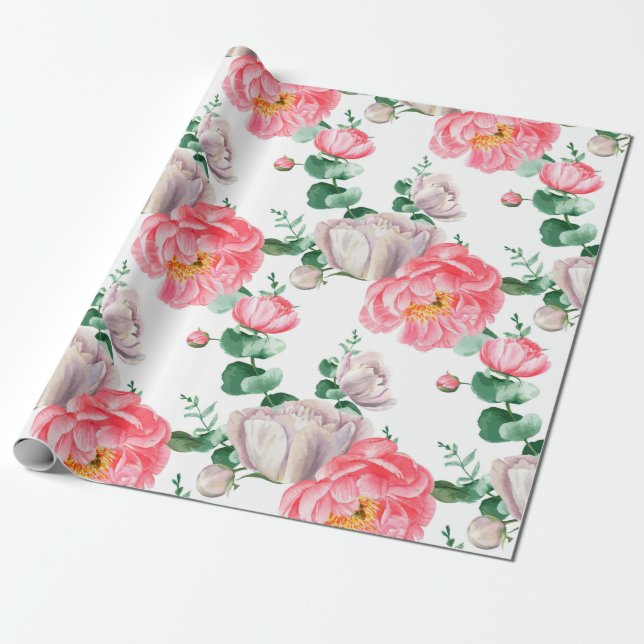 Blumenmuster Geschenkpapier (Ungerollt)