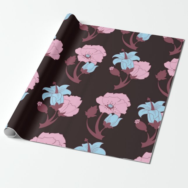 Blumenmuster Geschenkpapier (Ungerollt)