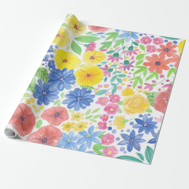 Blumenmuster Geschenkpapier (Ungerollt)