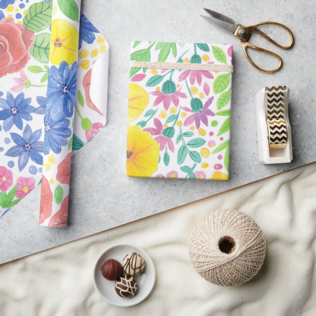 Blumenmuster Geschenkpapier (Basteln)