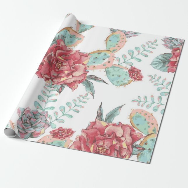 Blumenmuster Geschenkpapier (Ungerollt)