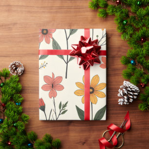 Blumenmuster-Geschenkpapier Elegantes Blumen-Ges Geschenkpapier