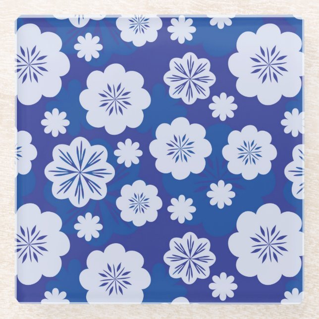 Blumenmuster Glasuntersetzer (Vorderseite)