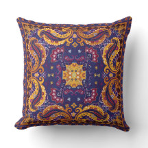 Blumenmuster Gold Lila Blue