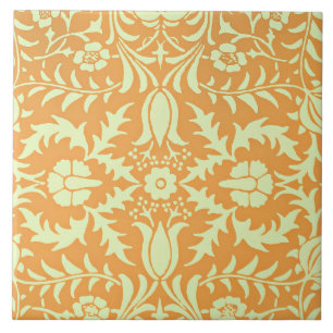Blumenmuster, gold- und pastellgelbes Design, Fliese