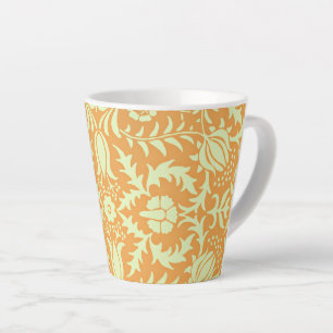 Blumenmuster, gold- und pastellgelbes Design, Milchtasse