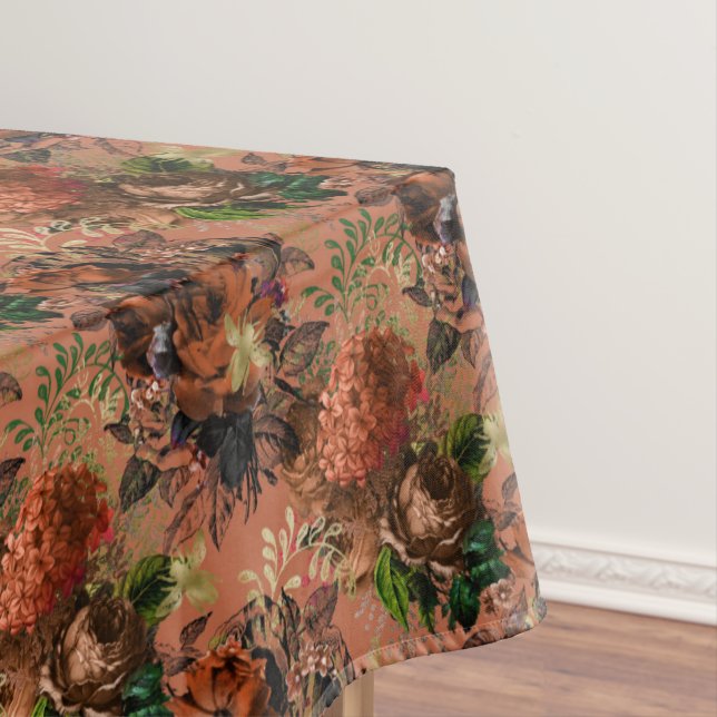 Blumenmuster Goldbienen Orange Brown Tischdecke (Beispiel)