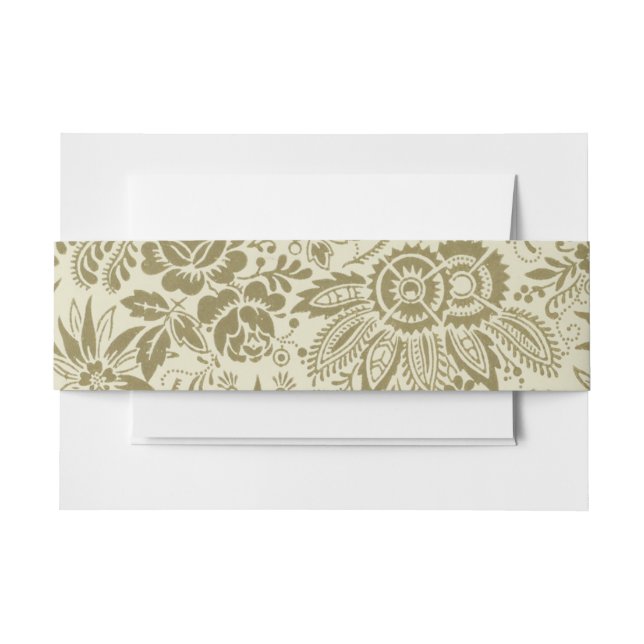 Blumenmuster Green Sage Antike Damaskus Einladungsbanderole (Vorderseite Beispiel)