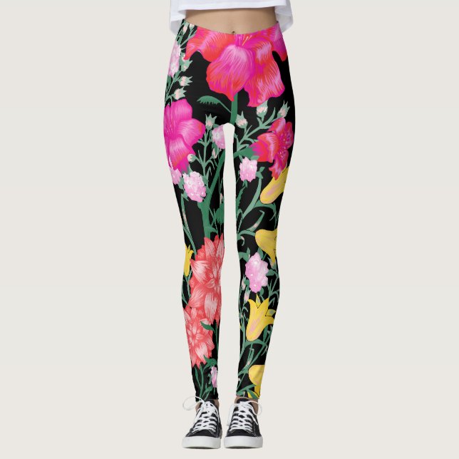 Blumenmuster Große Blume Muster Leggings (Vorderseite)