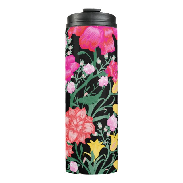 Blumenmuster Große Blume Muster Thermosbecher (Vorderseite)