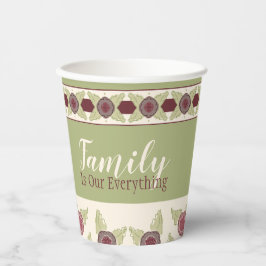 Blumenmuster Grün Pappbecher