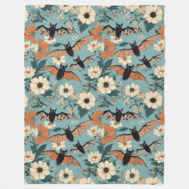 Blumenmuster Halloween Bats & Blume Fleecedecke