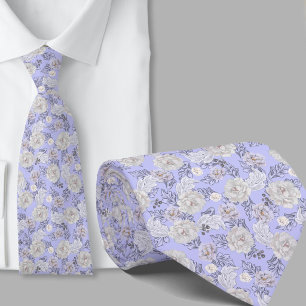 Blumenmuster Hellblaue Blumen Krawatte