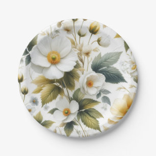 Blumenmuster Hochzeit Papier Teller