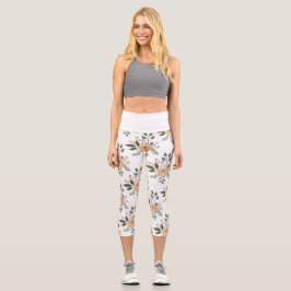 Blumenmuster Hoher Waisted Capri Leggings