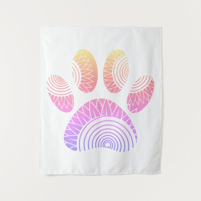 Blumenmuster Hundepapier drucken Wandteppich (Vorderseite)