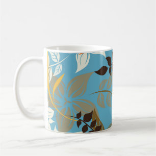 Blumenmuster-Illustration: Nahtlose Vintage Rückse Kaffeetasse