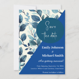 Blumenmuster im aquamarinen und blauen Stil Einladung