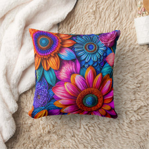 Blumenmuster im bohischen Stil Kissen