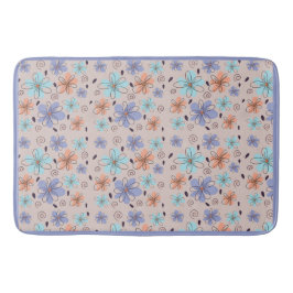 Blumenmuster im Garten pfirsichfarben Badematte