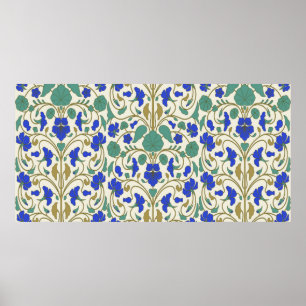 Blumenmuster im östlichen Stil mit nasturtium fl Poster