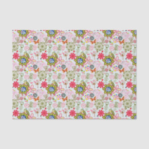 Blumenmuster im Retro-Stil 2 Seidenpapier